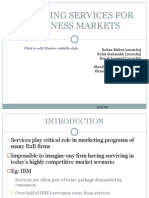 Managing Services For Business Markets: Click To Edit Master Subtitle Style