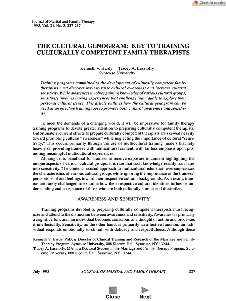 Cultural Genogram Training for Therapists | PDF | Psychotherapy ...