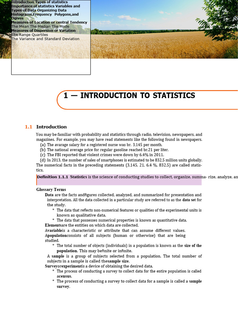 Statistics Note 1to 4 2 | PDF | Statistics | Level Of Measurement