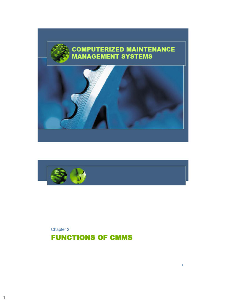 INFINITY - CMMS - Chapter 2 - Functions of CMMS | PDF | Asset ...