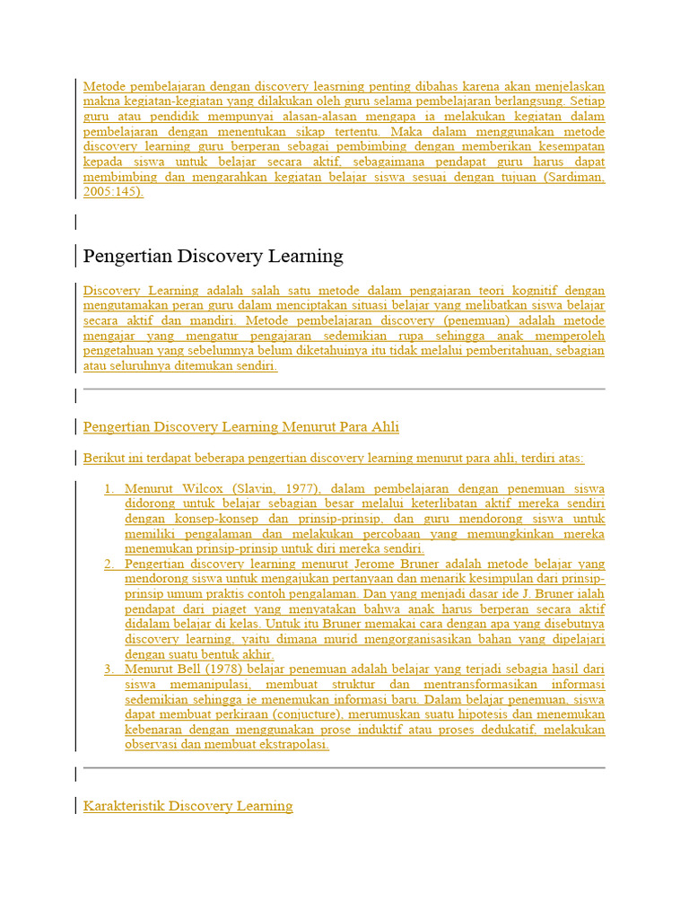 Metode Discovery Learning dalam Pendidikan | PDF
