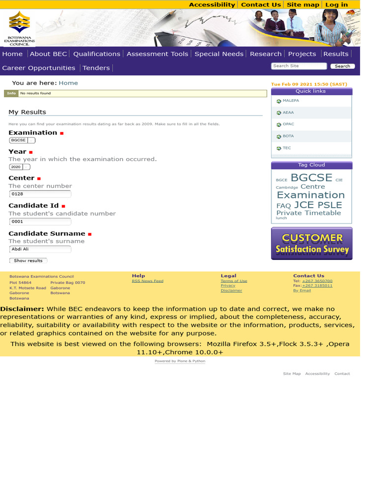 BEC - Botswana Examinations Council | PDF | Web 2.0 | Cyberspace