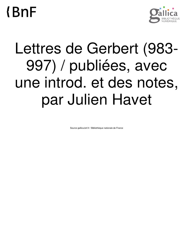 Lettres de Gerbert (983-997) - BnF | PDF | Propriété intellectuelle