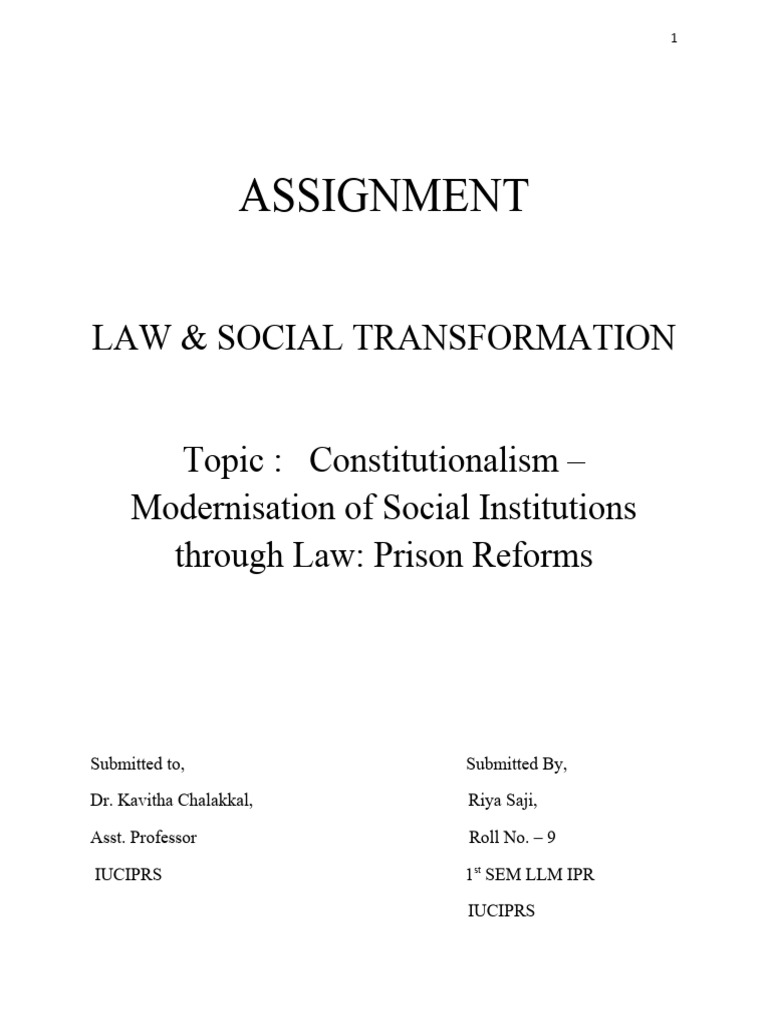 Prison Reforms Pdf Prison Punishments