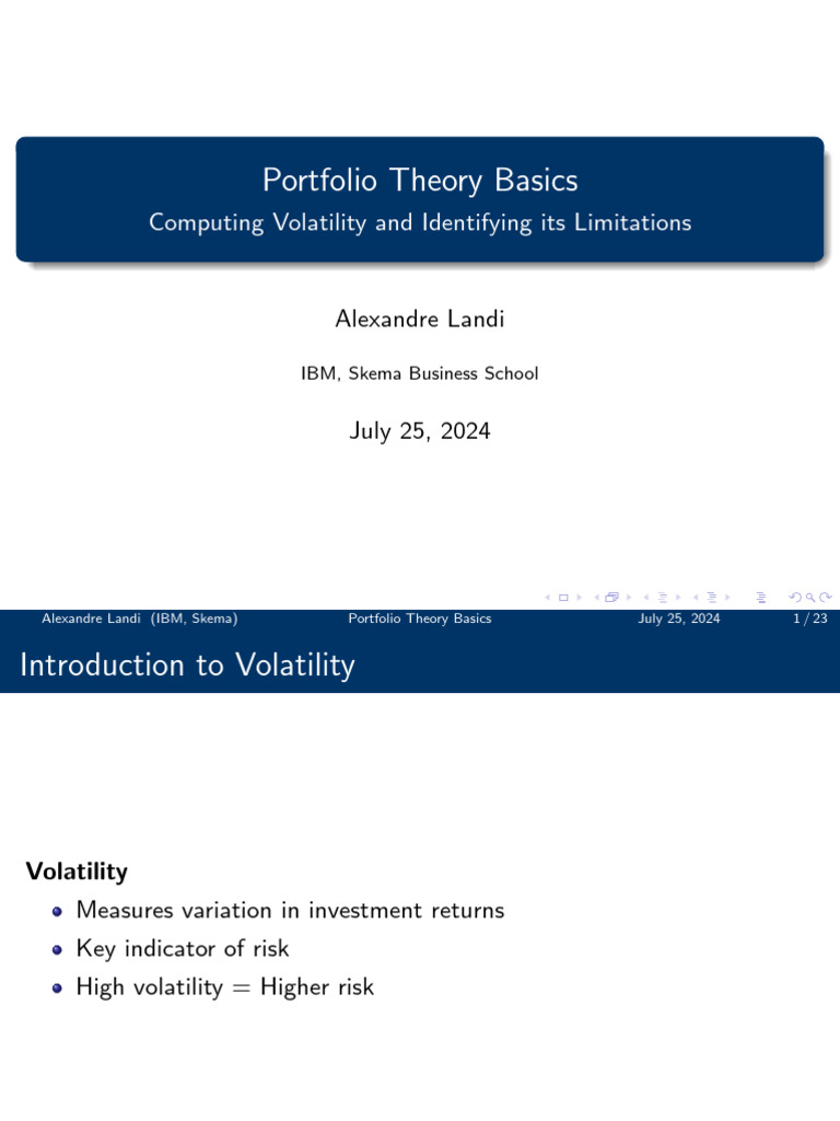Computing Volatility and Identifying Its Limitations | PDF | Modern ...