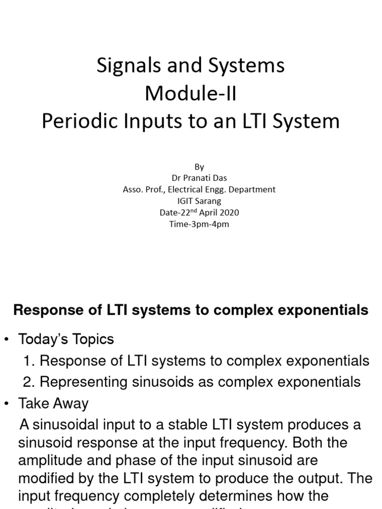 Eigenfunctions in LTI Systems | PDF | Mathematical Analysis | Computer ...