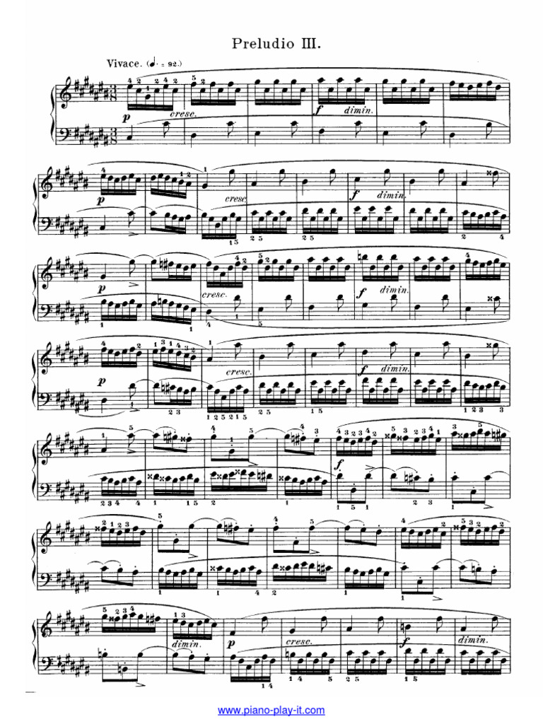 Prelude and fugue no 3 in c sharp major bwv 848 well tempered clavier
