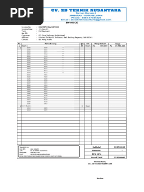 INVOICE 77 ROOM CLEANING AC ROOM INTERCONE NEW