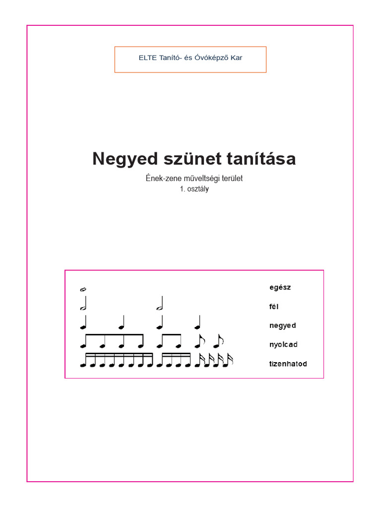 Enek-Zene TT Negyed Szunet Tanitasa | PDF