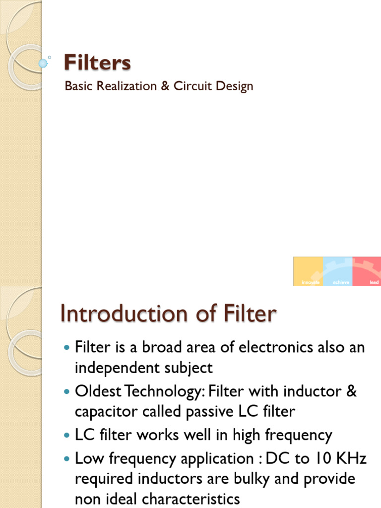 Overview of Electronic Filters | PDF | Electronic Filter | Low Pass Filter