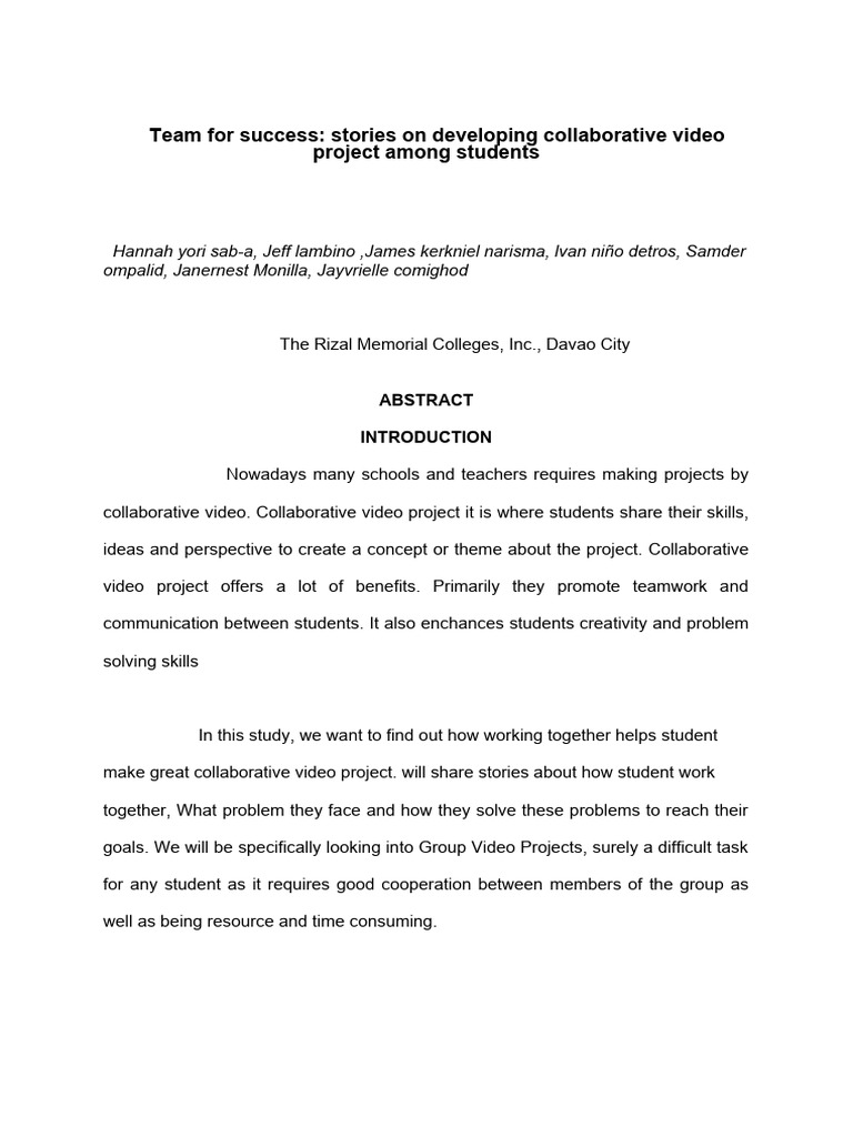 Collaborative Video Projects in Education | PDF | Learning | Communication