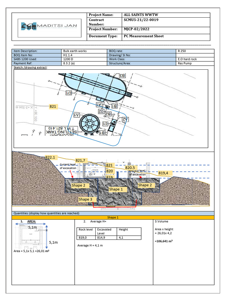 H.1.1.4.Measure Sheet-Ras Pump-Hard Rock - Ipc08 | PDF | Length | Area