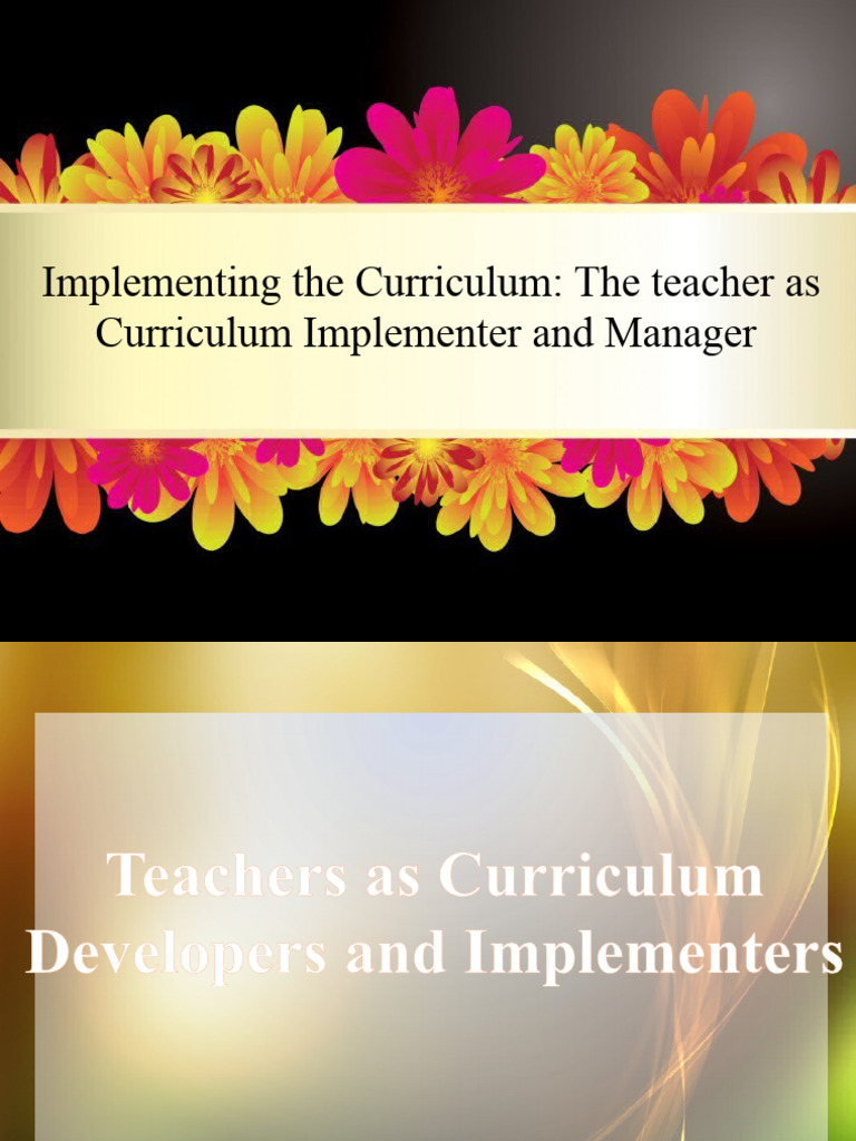 Curriculum Roles of Teachers and Managers | PDF | Curriculum | Teachers