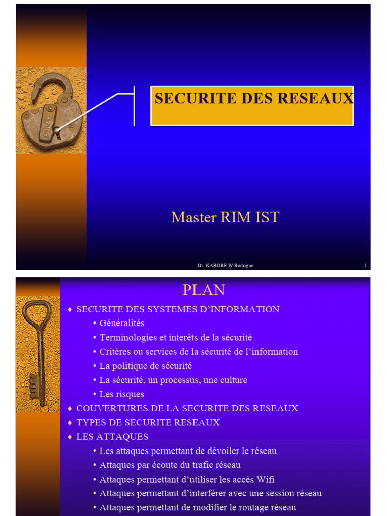 Sécurité des Réseaux et Systèmes d'Information | PDF | Sécurité ...