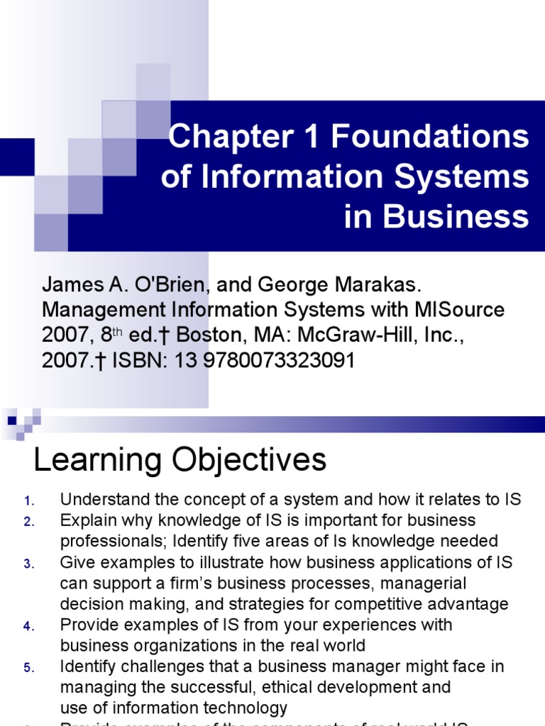 Chapter 1 Foundations of Information Systems in Business | PDF ...