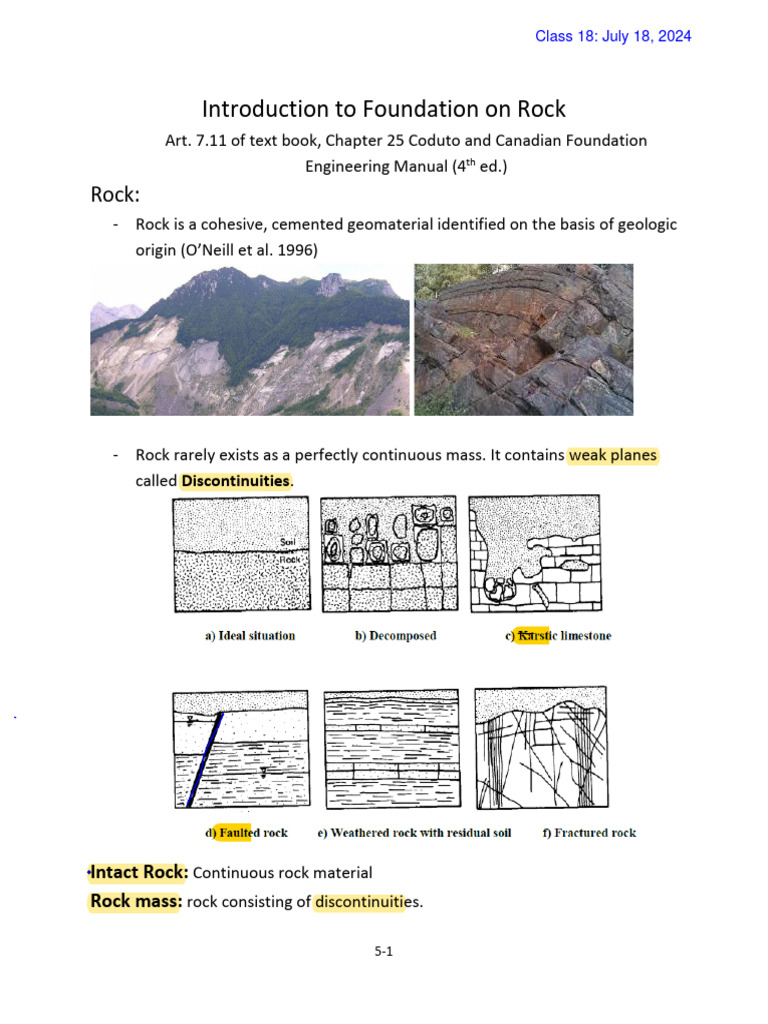 Foundation Engineering on Rock Analysis | PDF | Strength Of Materials ...