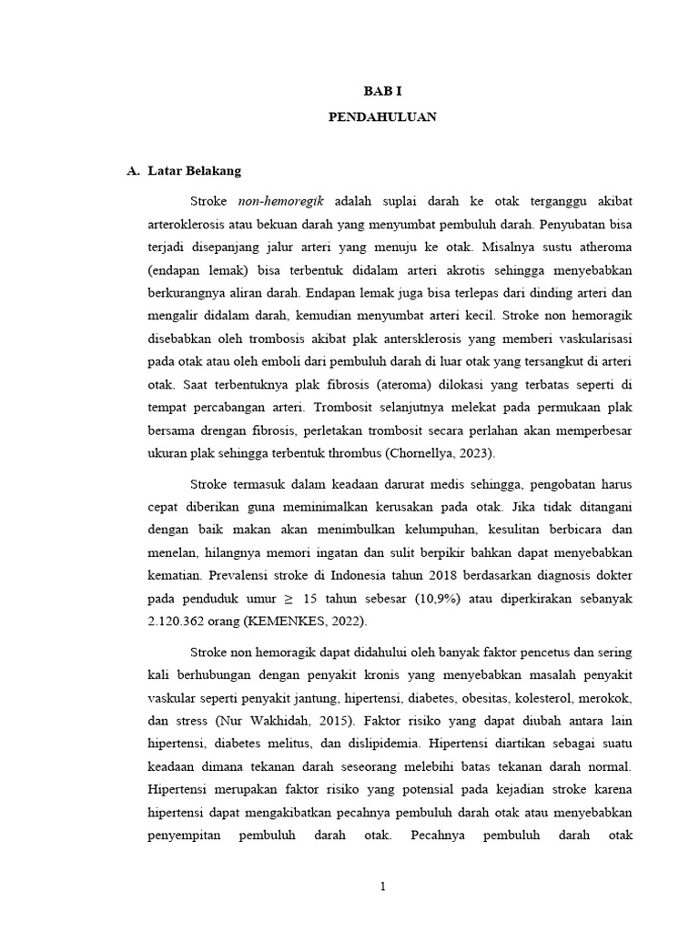Asuhan Keperawatan Stroke Non-Hemoragik | PDF
