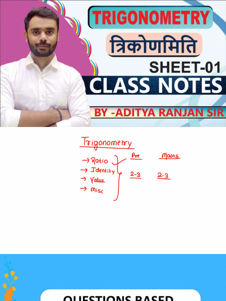 Trigonometry Class Notes 01 | PDF
