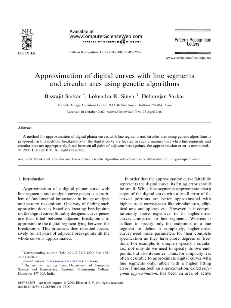 Approximation of digital curves with line segments and circular arcs