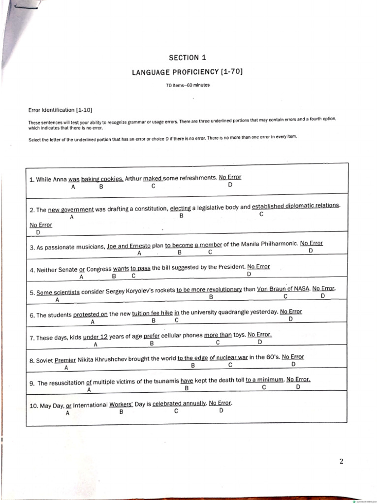 Mhs Upcat Review Mock Test Pdf