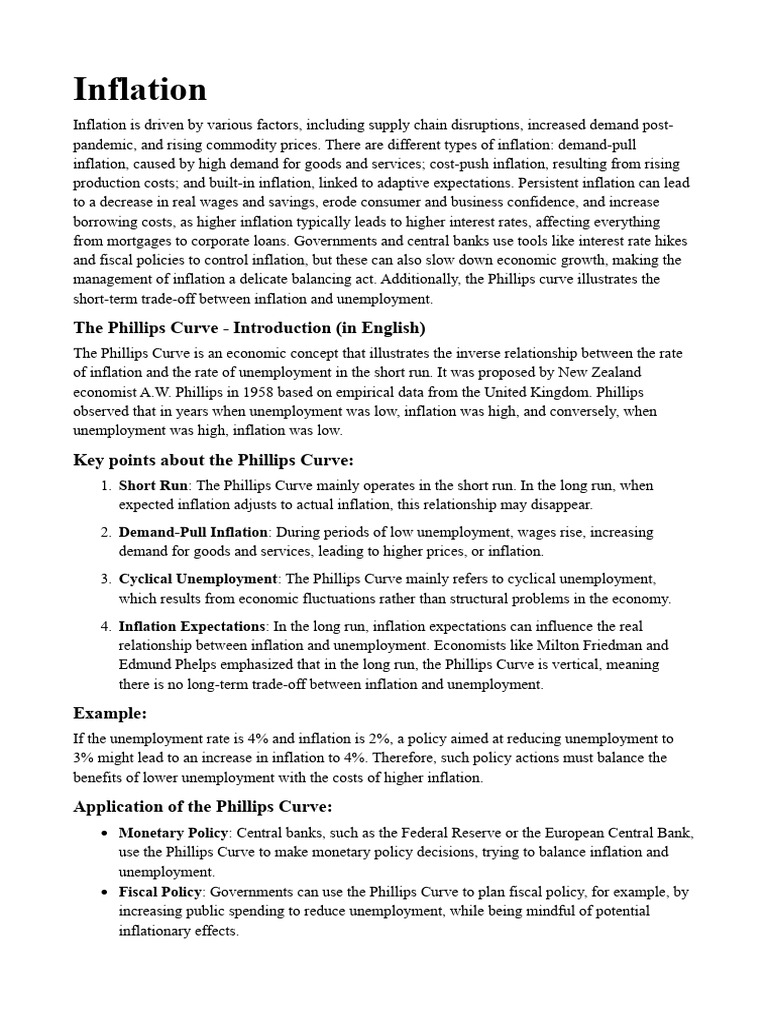 Understanding Inflation and Its Impacts | PDF | Inflation | Phillips Curve