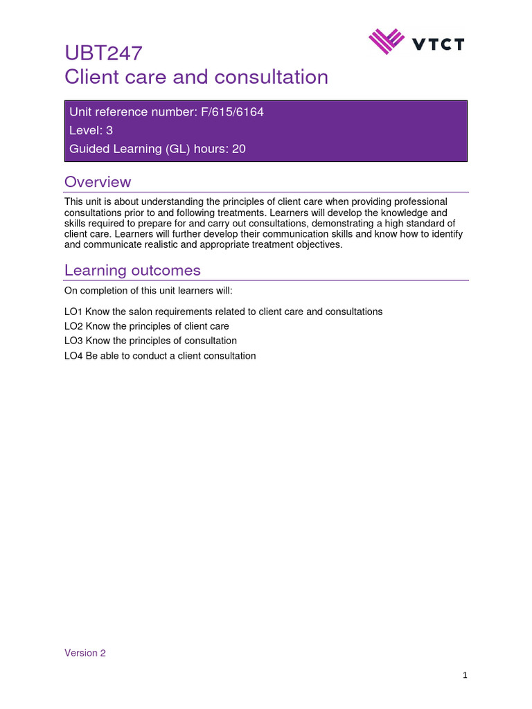 Client Care and Consultation Techniques | PDF | Communication | Learning
