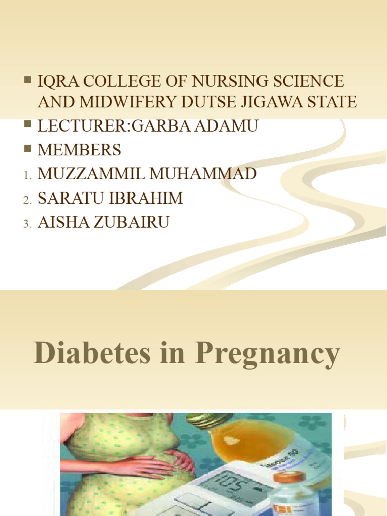 Diabetes Management in Pregnancy Guide | PDF | Gestational Diabetes ...