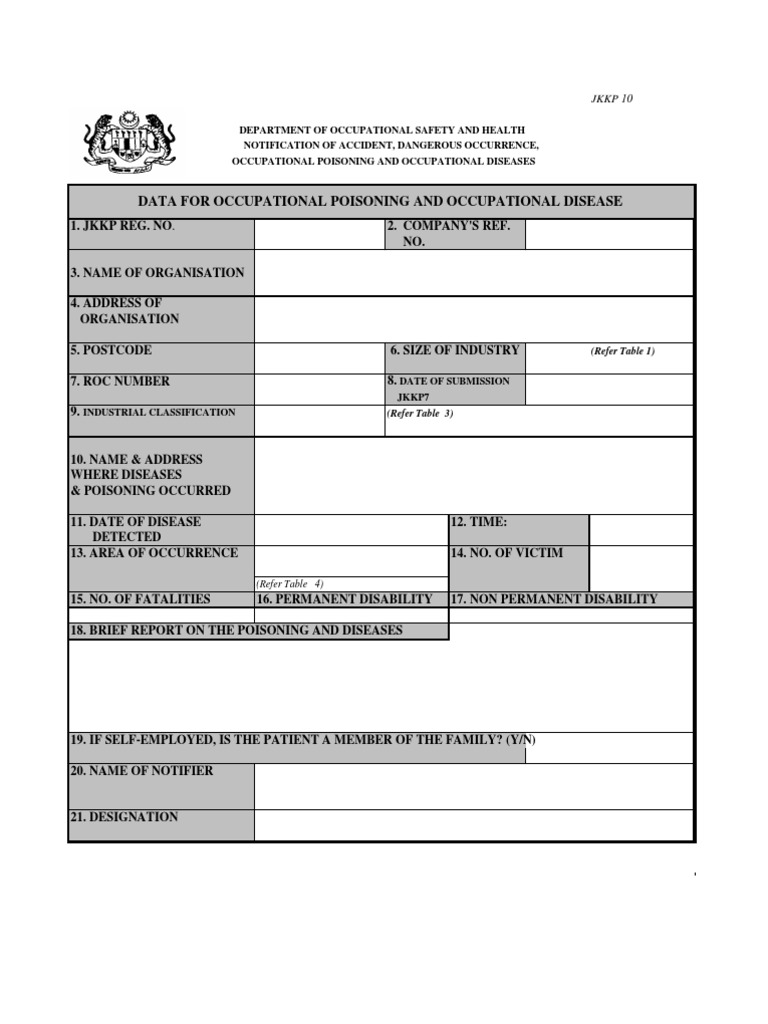 Data For Occupational Poisoning and Occupational Disease | PDF