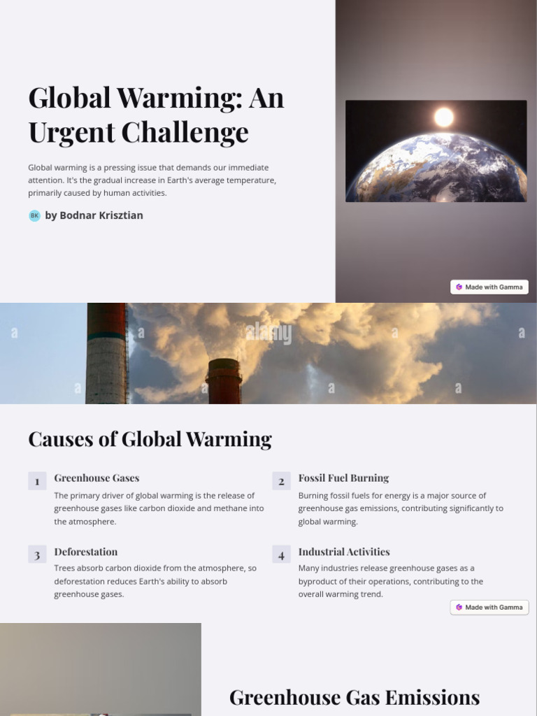 Global Warming An Urgent Challenge | PDF | Climate Change | Greenhouse Gas