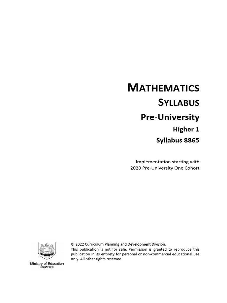 2020 Pre University h1 Mathematics | PDF | Mathematics | Educational ...