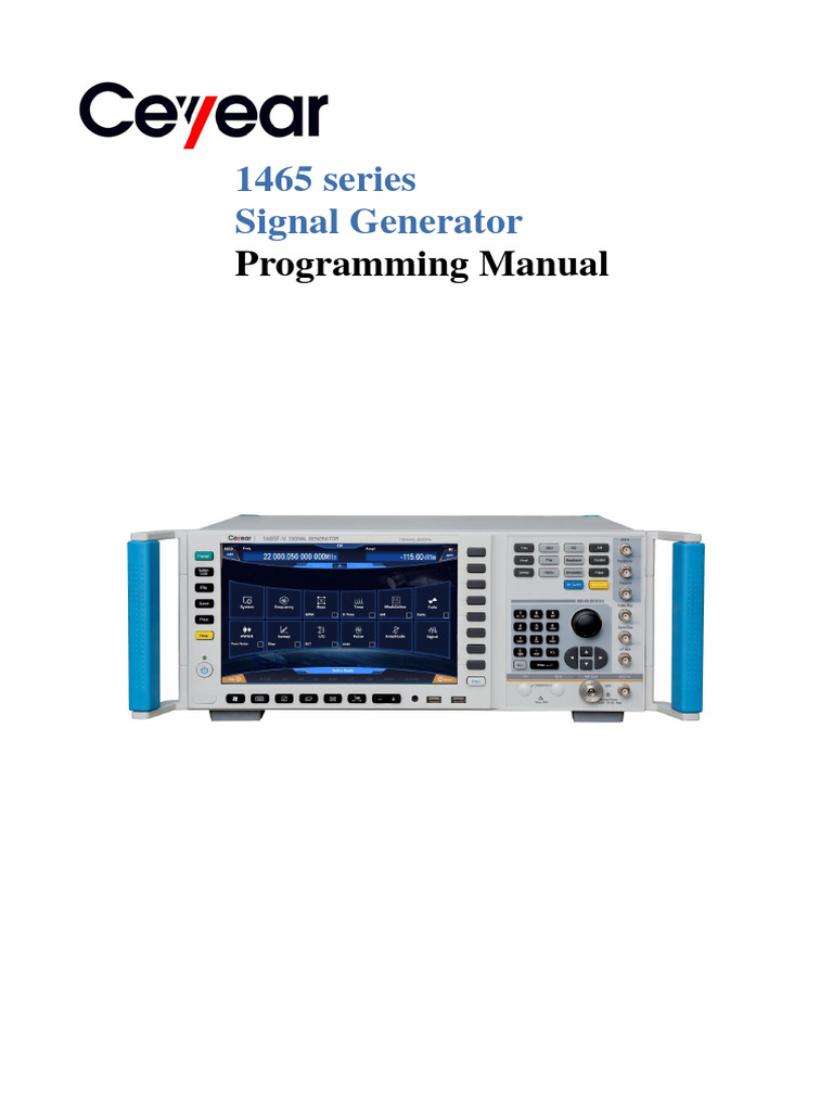 1465 V Series Signal Generator Programming Manual | PDF | Network ...