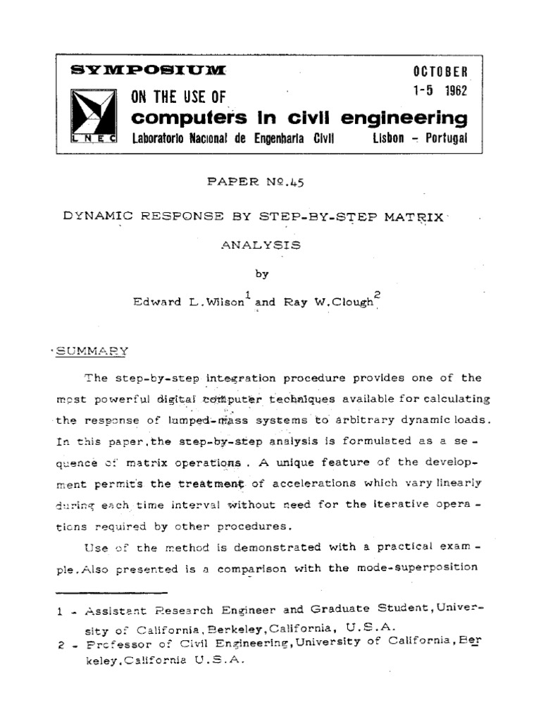 Dynamic Response by Step by Step Matrix Analysis | PDF