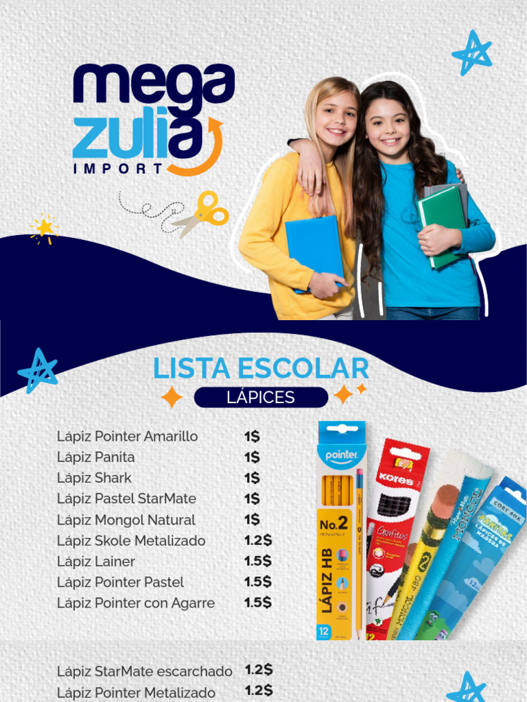 Lista Escolar Megazuliaimport | PDF | Lápiz | Trabajo de oficina
