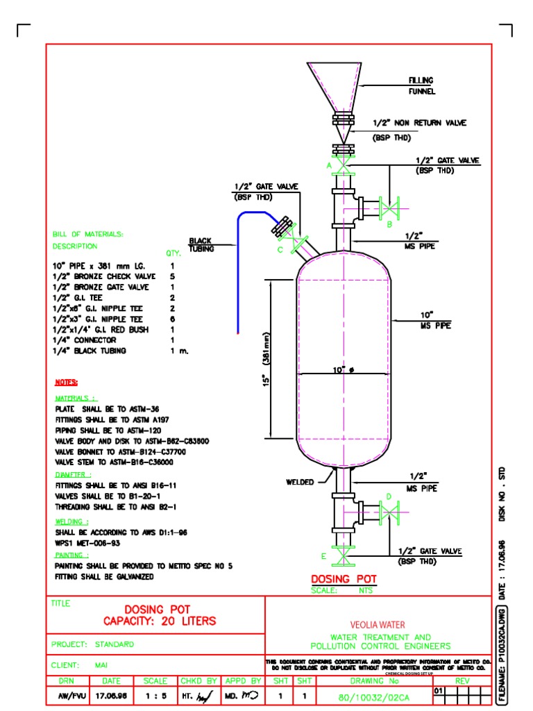 Dosing Pot 20 LTR Veolia Water | PDF