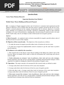 Model Question Answer For Module No. 1 For Business Research Course