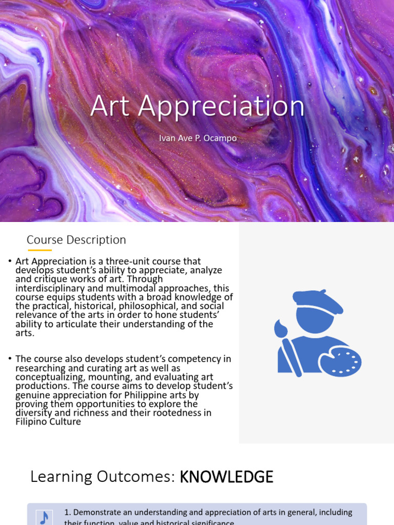 Art Appreciation Course Overview | PDF | Humanities | The Arts