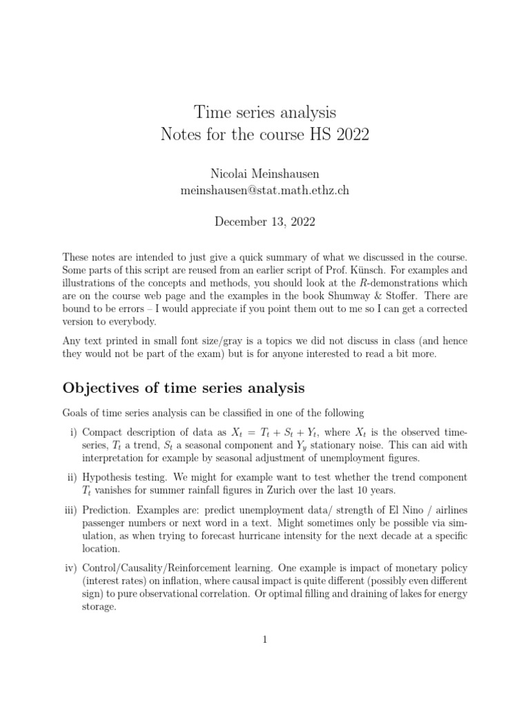 Time Series 2022 B | PDF | Eigenvalues And Eigenvectors | Stationary ...