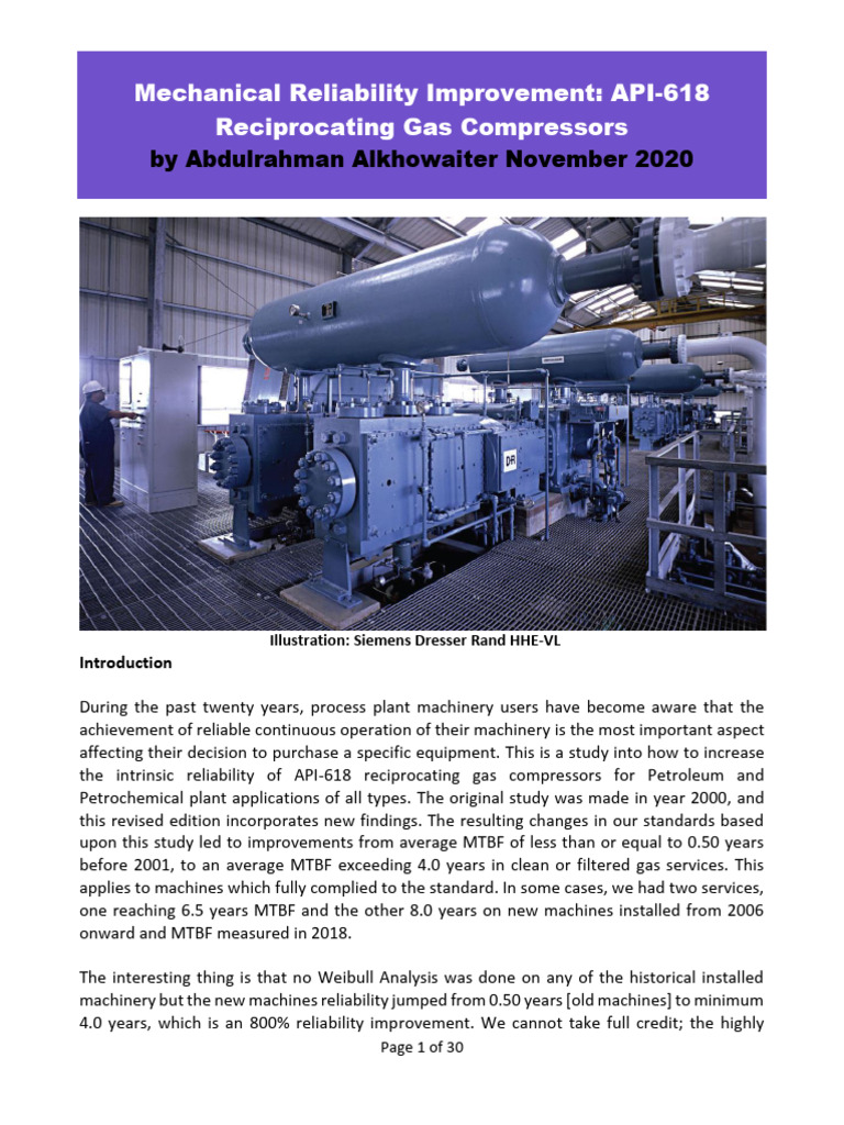 Enhancing API-618 Compressor Reliability | PDF | Piston | Reliability ...