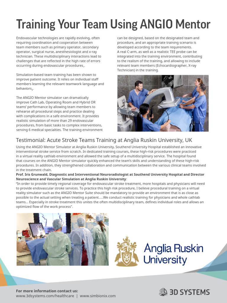 ANGIO Mentor - Team Training | PDF | Interventional Radiology | Simulation