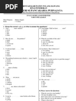 Soal Bahasa Inggris Kelas 5 SD