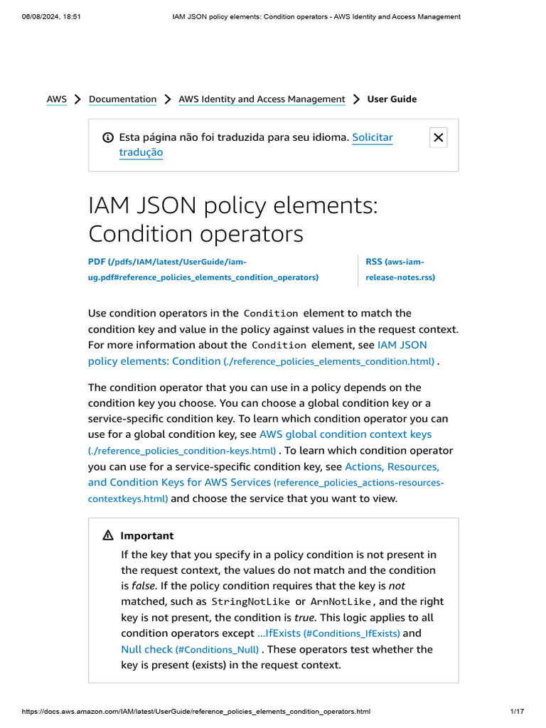 AWS IAM Condition Keys Overview | PDF | Ip Address | I Pv6