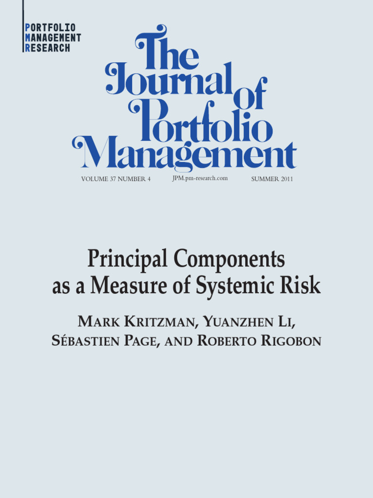 Measuring Systemic Risk with Absorption Ratio | PDF | Eigenvalues And ...