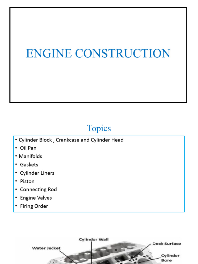 Engine Construction Overview | PDF | Piston | Internal Combustion Engine