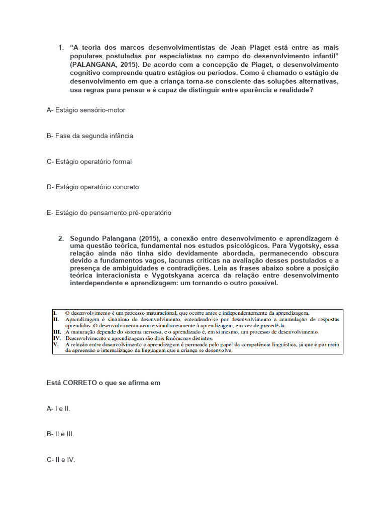 Teoria de Piaget e Vygotsky na Educação | PDF | Aprendizado | Pensamento