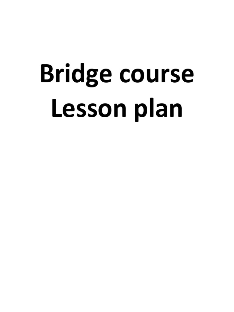 Bridge Corse Lesson Plan 2024 Grade 5 | PDF