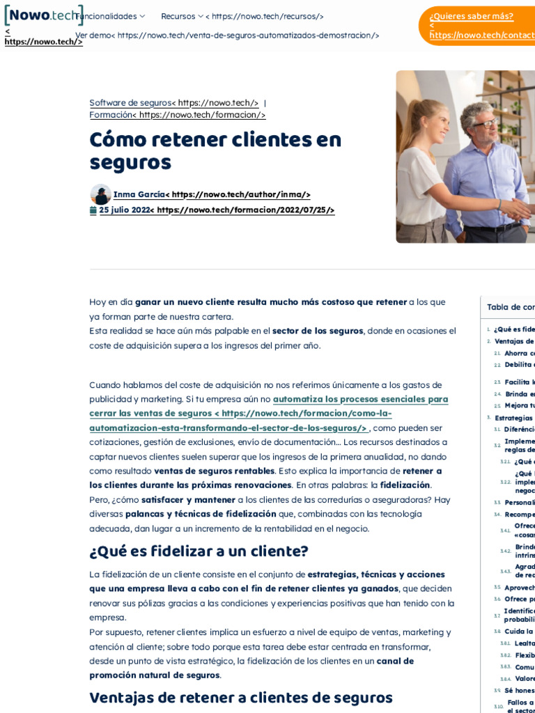 【Cómo fidelizar y retener clientes de seguros ️】 | PDF | Business | Seguro