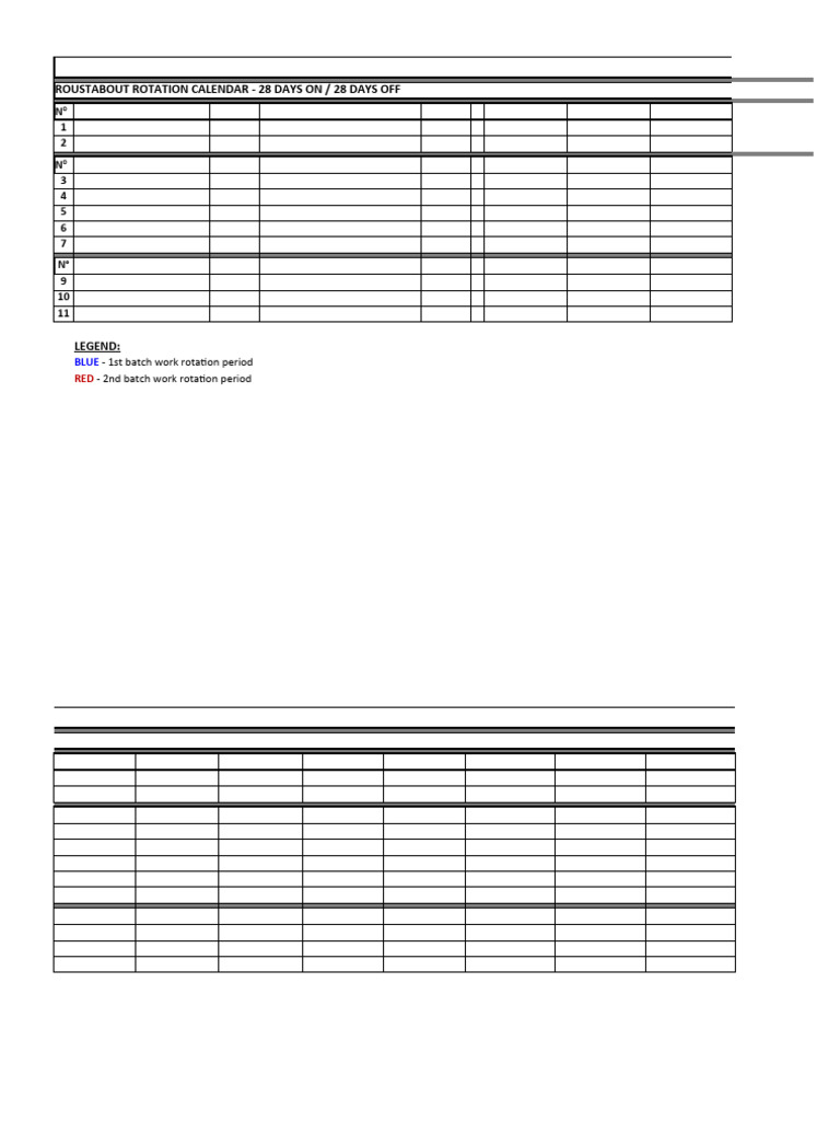 ROUSTABOUT CRANE OPERATOR ROTATION CALENDAR Rev 0 PDF