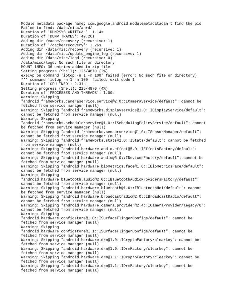 Android Module Metadata Errors Log | PDF | Computing Platforms ...