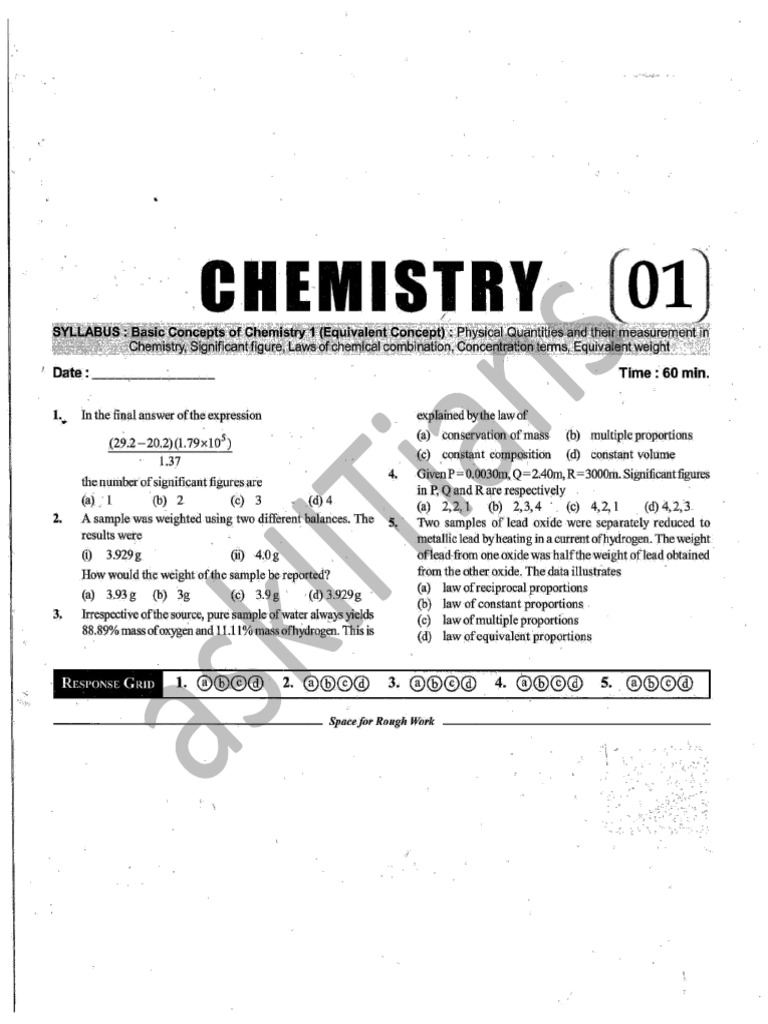 1577976-Dpp 1 Basic Concepts of Chemistry 1 | PDF