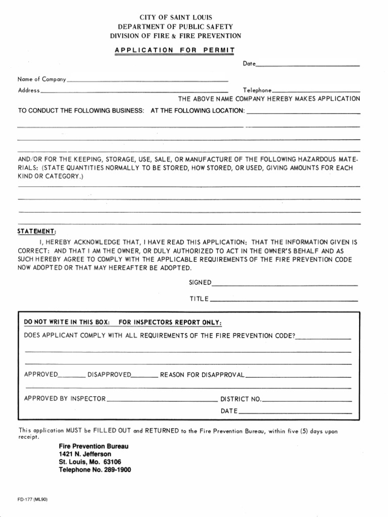 PermitApplication Fire Prevention | PDF